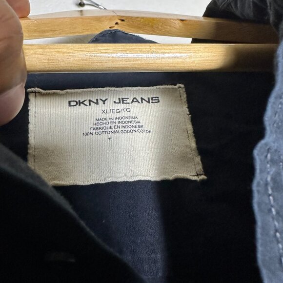 Y2K DKNY Jeans Button Up Dress Shirt Men XL Punk Band Retro Distress Black 2000s - Picture 5 of 15